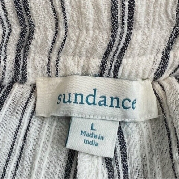 Sundance Breezy White and Navy Blue Striped Pants - Picture 6 of 10